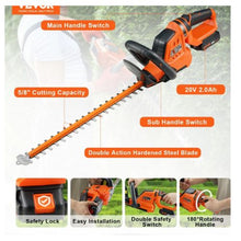 20V Cordless Hedge Trimmer 18 inch Double-edged Steel Blade Fast Charger