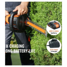 20V Cordless Hedge Trimmer 18 inch Double-edged Steel Blade Fast Charger