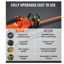20V Cordless Hedge Trimmer 18 inch Double-edged Steel Blade Fast Charger