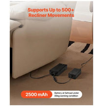 Battery Pack for Reclining Furniture with Adapter 2500 mAh Rechargeable Recliner Battery Pack with Universal 2-Pin Connector