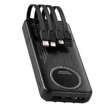Portable Charger with Built-in Cables 10000 mAh Travel Battery Pack 6 Outputs 3 Inputs Fast Charging Power Bank