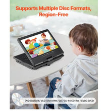 Portable DVD Player 4 Hours Built-in Rechargeable Battery AC Power Adapter Remote Control