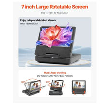 Portable DVD Player 4 Hours Built-in Rechargeable Battery AC Power Adapter Remote Control Dual Speakers Remote Control
