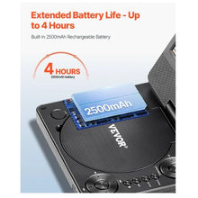 Portable DVD Player 4 Hours Built-in Rechargeable Battery AC Power Adapter Remote Control Dual Speakers Remote Control