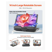 Portable DVD Player 14 inch HD Swivel Display Screen Car Charger AC Power Adapter Remote Control