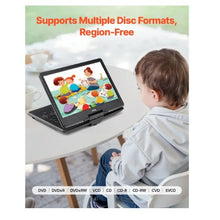 Portable DVD Player 14 inch HD Swivel Display Screen Car Charger AC Power Adapter Remote Control
