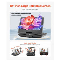 Portable DVD Player 4 Hours Built-in Rechargeable Battery Dual Speakers Remote Control AC Power Adapter