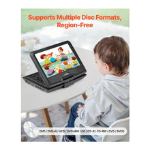 Portable DVD Player 4 Hours Built-in Rechargeable Battery Dual Speakers Remote Control AC Power Adapter