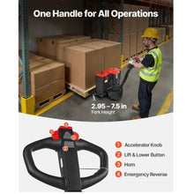 Lithium Battery Powered Pallet Jack Truck with 48L x 27W Inch Forks for Material Handling