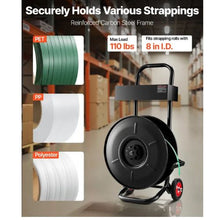 Banding Strapping Cart Heavy Duty Strapping Dispenser Equipped with Upgrade Brake System Built-in Spacious Tray for Tools