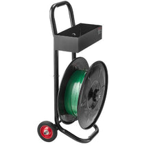 Banding Strapping Cart Heavy Duty Strapping Dispenser Equipped with Upgrade Brake System Built-in Spacious Tray for Tools