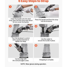 8500N 32mm Heavy-Duty Pneumatic Steel Strapping Machine Metal Strapping Tool Tensioner and Cutter Sealer