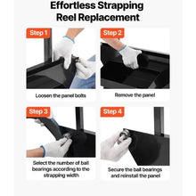 Banding Strapping Cart Fit for Steel Strapping Coils with Heavy Duty Strapping Dispenser with Rubber Wheels
