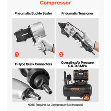 8500N 19mm Heavy-Duty Pneumatic Steel Strapping Machine Metal Strapping Tool Tensioner and Cutter Sealer