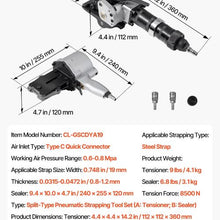 8500N 19mm Heavy-Duty Pneumatic Steel Strapping Machine Metal Strapping Tool Tensioner and Cutter Sealer