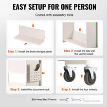 31.1" x 15.2" x 49.2" Rolling Book Cart Single Sided V-Shaped Sloped Shelves with 4-Inch Lockable Wheels for Home Shelves