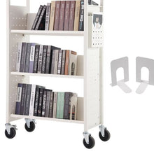 31.1" x 15.2" x 49.2" Rolling Book Cart Single Sided V-Shaped Sloped Shelves with 4-Inch Lockable Wheels for Home Shelves