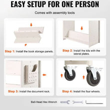 39.4" x 20.1" x 49.2" Rolling Book Cart  Double Sided W-Shaped Sloped Shelves with 4-Inch Lockable Wheels