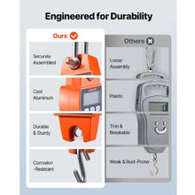 Digital Crane Scale Handheld Hanging Scale with Cast Aluminum Case & LCD Display Portable Design for Farm Hunting Fishing