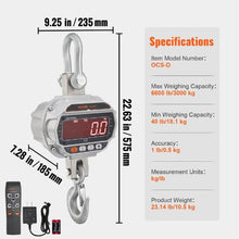 Digital Crane Scale Industrial Heavy Duty Hanging Scale with Remote Control Cast Aluminum Case & LED Screen
