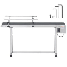 Belt Conveyor 59 x 15.7 inch Conveyor Table Heavy Duty Stainless Steel Motorized Belt Conveyor  for Inkjet Coding Applications Powered PVC Belt
