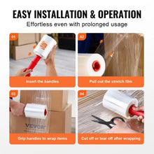 Stretch Film 5 inches x 1000 feet Industrial Strength Clear Durable Stretch Wrap Roll  Heavy Duty Shrink Film Stretch Wrap with Handles for Pallet