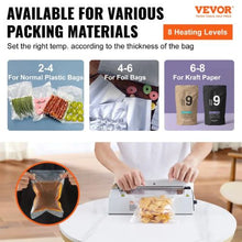 8 Inch Manual Heat Sealing Machine with Adjustable Heating Mode Aluminum Shrink Wrap Bag Sealers for Plastic Mylar PE PP Bags