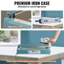 12 Inch Manual Heat Seal Machine with Adjustable Heating Mode  Iron Shrink Wrap Bag Sealers for Plastic Mylar PE PP Bags