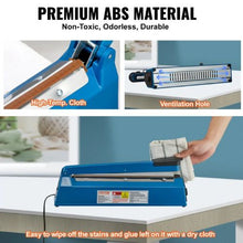 12 Inch Manual Heat Seal Machine with Adjustable Heating Mode ABS Shrink Wrap Bag Sealers for Plastic Mylar PE PP Bags