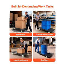 Heavy Duty Platform Truck Industrial Steel Flatbed Cart with Swivel Wheels and Handle Platform Hand Push Truck Dolly