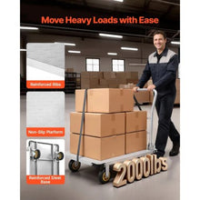 Platform Truck Heavy Duty Steel Flatbed Cart with Swivel Wheels and Handle Foldable Platform Hand Push Truck Dolly