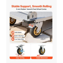 Platform Truck Heavy Duty Steel Flatbed Cart with Swivel Wheels and Handle Foldable Platform Hand Push Truck Dolly