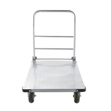 Platform Truck Heavy Duty Steel Flatbed Cart with Swivel Wheels and Handle Foldable Platform Hand Push Truck Dolly