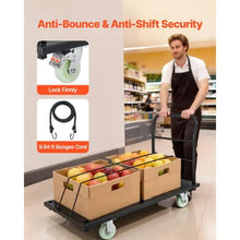 Heavy Duty Platform Truck Industrial Steel Flatbed Cart with Swivel Wheels and Handle Platform Hand Push Truck Dolly for Luggage Moving