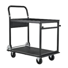 Heavy Duty Platform Hand Truck with Wheels High-Strength Steel 2 Tier Moving Flatbed Cart