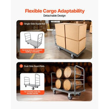 Platform Truck 2650 lbs Capacity Heavy Duty Flatbed Cart Dolly with Detachable Guardrail and Swivel Wheels Foldable Hand Push Truck Cart