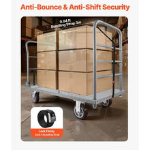 Platform Truck 2650 lbs Capacity Heavy Duty Flatbed Cart Dolly with Detachable Guardrail and Swivel Wheels Foldable Hand Push Truck Cart