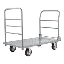 Platform Truck 2650 lbs Capacity Heavy Duty Flatbed Cart Dolly with Detachable Guardrail and Swivel Wheels Foldable Hand Push Truck Cart