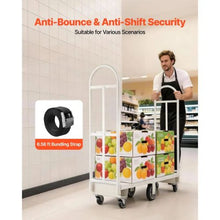 Platform Truck Dolly Heavy Duty Steel Utility Cart Industrial Hand Push Truck with Six Wheels and Dual Detachable Handles