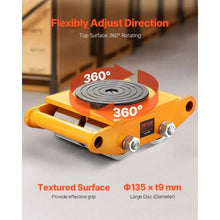 Machinery Skate Dolly Heavy Duty Carbon Steel Machinery Moving Skate & 4 Carbon Steel Wheels and 360° Rotation Non-slip Cap