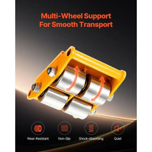 Machinery Skate Dolly Heavy Duty Carbon Steel Machinery Moving Skate & 4 Carbon Steel Wheels and 360° Rotation Non-slip Cap