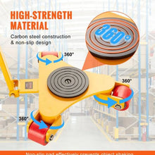 Machinery Skate Dolly Industrial Machinery Mover with HandleCarbon Steel Machinery Moving Skate  with 3 360° Swivel PU Wheels