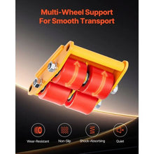 Machinery Skate Dolly Industrial Machinery Mover Heavy Duty Carbon Steel Machinery Moving Skate with 4 PU Wheels and 360° Rotation Non-Slip Cap