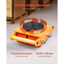Industrial Machinery Mover Heavy Duty Carbon Steel Machinery Moving Skate with 4 PU Wheels and 360° Rotation Non-Slip Cap for Warehouse