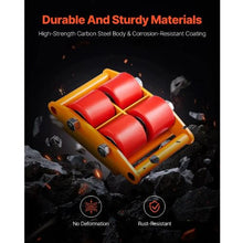 Industrial Machinery Mover Heavy Duty Carbon Steel Machinery Moving Skate with 4 PU Wheels and 360° Rotation Non-Slip Cap for Warehouse