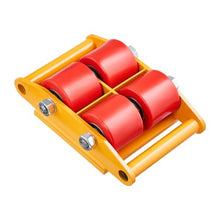 Industrial Machinery Mover Heavy Duty Carbon Steel Machinery Moving Skate with 4 PU Wheels and 360° Rotation Non-Slip Cap for Warehouse