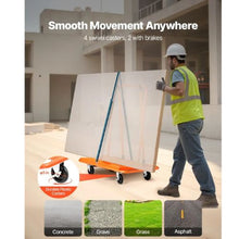 Drywall Cart Dolly Steel Panel Dolly with 4 Swivel Casters  Durable & Long-lasting  Panel Truck Cart with Tie-Down Strap