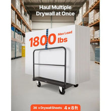 Drywall Cart Dolly -in-1 Steel Panel Truck Cart with 5 inch Swivel Casters 36 x 24 inch Platform Truck with 4 Side Handrails for Factory