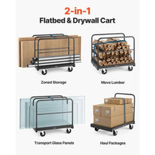 Drywall Cart Dolly -in-1 Steel Panel Truck Cart with 5 inch Swivel Casters 36 x 24 inch Platform Truck with 4 Side Handrails for Factory
