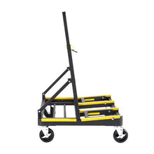 Drywall Cart Dolly Steel Panel Dolly with 4 Swivel Casters & Expandable Deck Foldable Panel Truck Cart with Tie-Down Strap